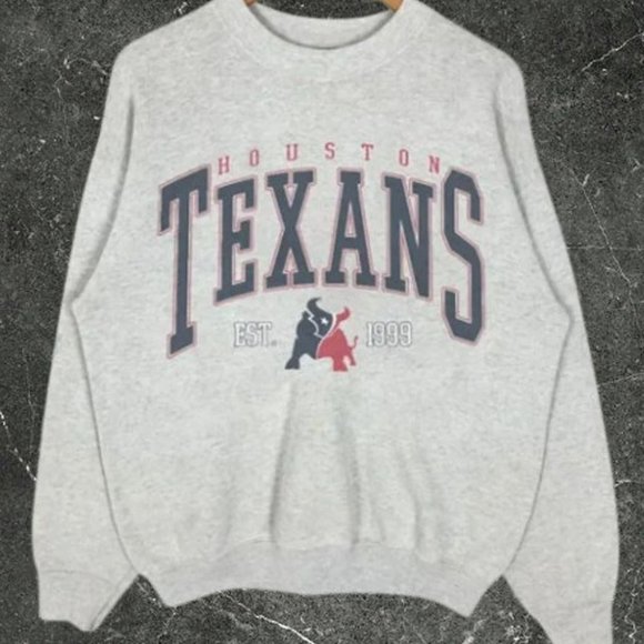 Vintage Houston Texans Sweatshirt, Vintage Houston Texans Football Shirt tee - Picture 1 of 2